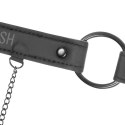 Fetish Submissive Ring Gag z zaciskami na piersi, skora wegańska