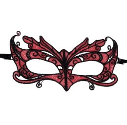 Queen Lingerie koronkowa maska z czerwonymi detalami, uniwersalna