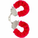 ToyJoy Furry Fun mankietki na nadgarstki czerwone z pluszem