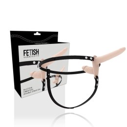 Fetish Submissive Harness Flesh Up - system uprzęży z podwojnym wibratorem, regulowany