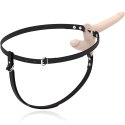Fetish Submissive Harness Flesh Up - system uprzęży z podwojnym wibratorem, regulowany