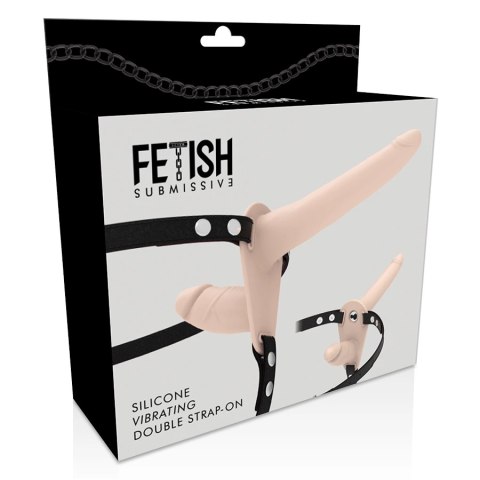 Fetish Submissive Harness Flesh Up - system uprzęży z podwojnym wibratorem, regulowany