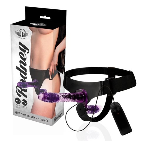 Harness Attraction Rodney - Podwojna uprząż z dwoma modułami wibracyjnymi 18 cm/3,5 cm