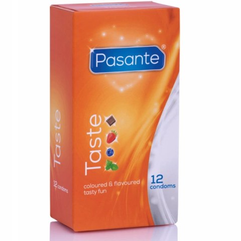 Pasante Taste zestaw 12 prezerwatyw smakowych mix kolorow i aromatow