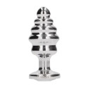 Diogol Ribbed Diamond Silver Plug 2.8x7cm z akcentem szklanym