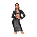 Noir Handmade Wetlook Jacket S z ręcznie plisowanymi rękawami