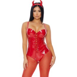 Fiore Hosiery Kostium Diabła Winylowy Body M/L Z Opaską
