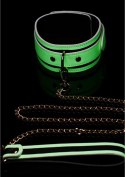 XR Brands Glow In The Dark zestaw obroża i smycz świecący, regulowany
