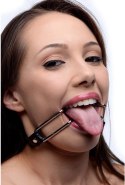XR Brands Mouth Opener Deluxe - Regulowany czarny system ustny