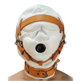 XR Brands Strict Leather kaptur skorzany sensoryczny biały M/L