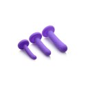 XR Brands Trinity Violet 3-częściowy zestaw silikonowy, rożne rozmiary