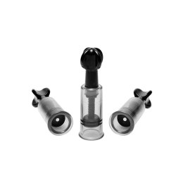 XR Brands Triple Sucker - Zestaw 3 przyssawek punktowych czarny ABS