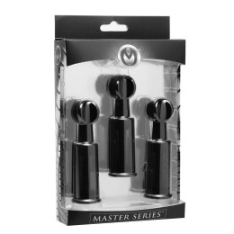 XR Brands Triple Sucker - Zestaw 3 przyssawek punktowych czarny ABS