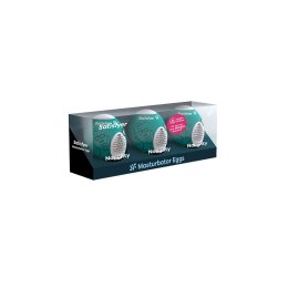 Satisfyer Eggs Zestaw 3 sztuk - silikonowa powierzchnia, rożne tekstury