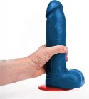 Hoenir XL niebieska maszyna intymna z przyssawką 19 cm