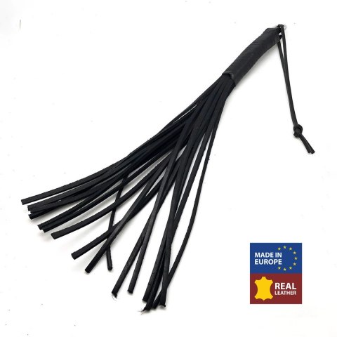 Red Leather 43 cm - Czarny model z rzemieniami ze skory roślinnej