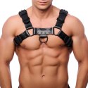 Red Leather Bulldog Harness L/XL czarny - skorzany uprząż z regulacją