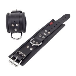 Red Leather Kajdanki Skorzane Black 25cm Regulowane Pasek 6.5cm