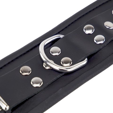 Red Leather Kajdanki Skorzane Black 25cm Regulowane Pasek 6.5cm