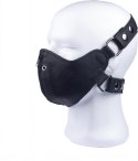 Red Leather Mask Anatomiczna Skorzana z Suwakiem Czarna Regulowana