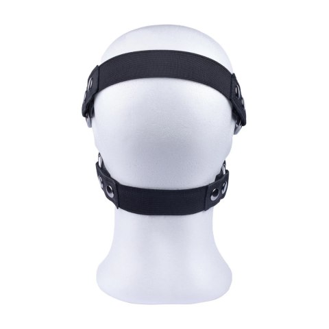 Red Leather Mask Anatomiczna Skorzana z Suwakiem Czarna Regulowana
