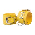 Red Leather Skorzane Kajdanki żołte 6 cm - regulowane, metalowe zapięcia