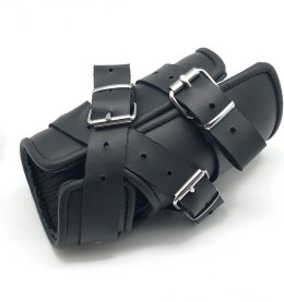 Red Leather Skorzane Mankiety Zawieszeniowe Czarny Regulowane