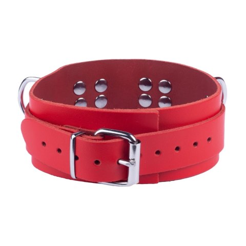 Red Leather Skorzany Naszyjnik Red - Regulowany Pasek 38-52 cm