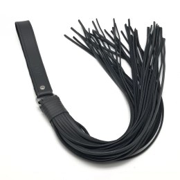 Red Leather Swift Martinet Black 75 cm - Skorzany Model z Rzemieniami