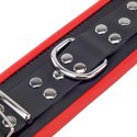 Red Leather skorzane kajdanki regulowane czerwono-czarne 25 cm