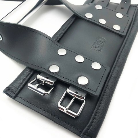 Red Leather skorzane kajdanki zawieszane czarne 17-24 cm
