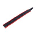 Red Leather skorzany naszyjnik z 3 metalowymi pierścieniami, czerwono-czarny