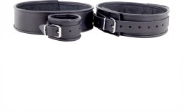 Red Leather skorzany system pasow udowych i nadgarstkowych czarny
