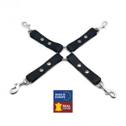 Red Leather skorzany węzeł z haczykami, czarny, 16,5 cm, europejska produkcja