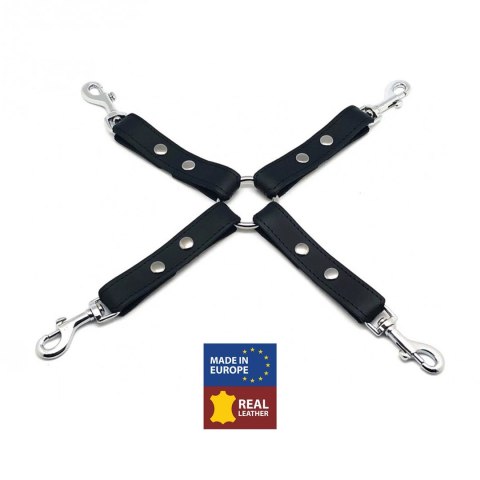 Red Leather skorzany węzeł z haczykami, czarny, 16,5 cm, europejska produkcja