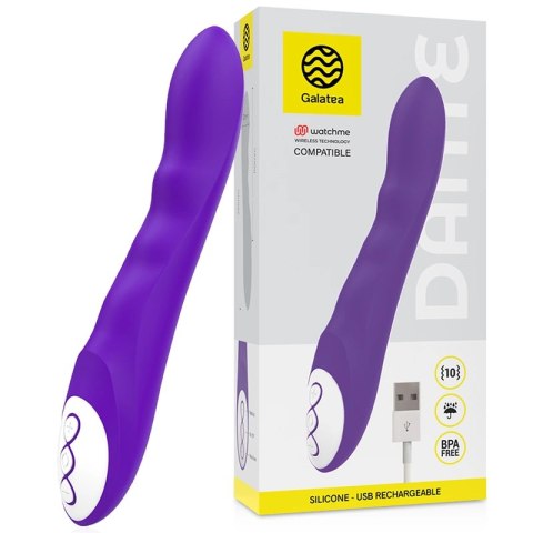 Galatea Dante Lilac - Wibrator silikonowy, 10 trybow, Watchme, 21 cm