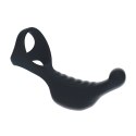LEVELZ Black silikonowy stymulator z pierścieniem Tri-O, wibrujący