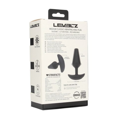 LEVELZ Classic Wibrujący Korek Silikonowy M Czarny - Model Średni