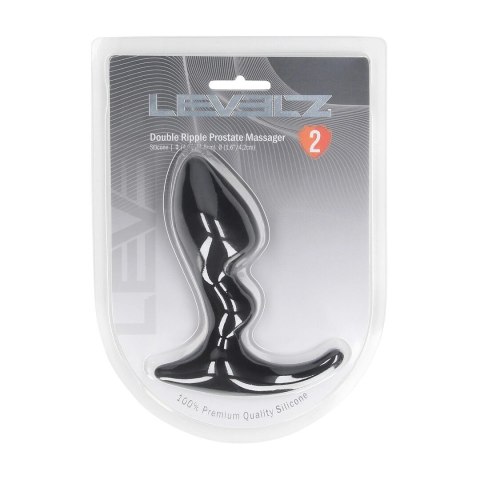 LEVELZ Double Ripple Czarny Masażer Prostaty Silikonowy Ergonomiczny