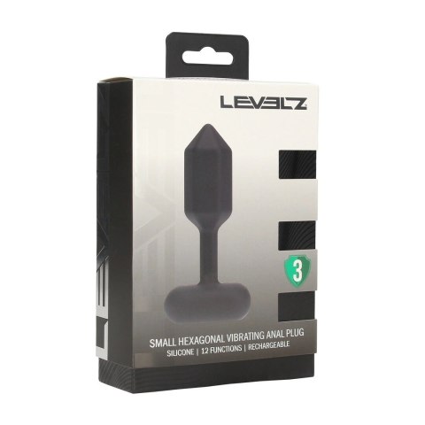 LEVELZ Hexagonal S Czarny - Wibrująca silikonowa zatyczka anatomiczna