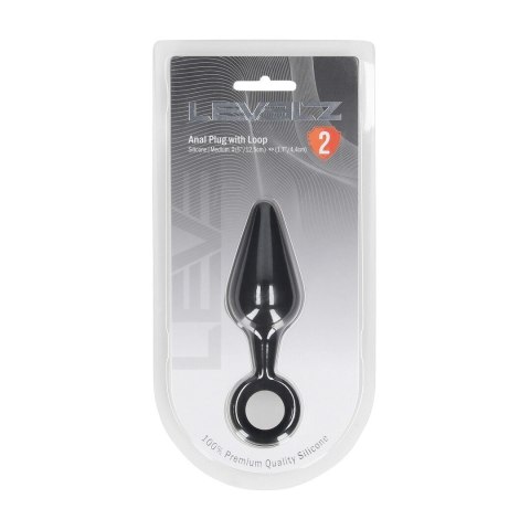 LEVELZ Korek Anatomiczny z Uchem M Czarny Silikonowy Premium