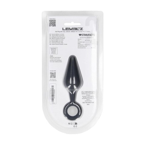 LEVELZ Korek Anatomiczny z Uchem M Czarny Silikonowy Premium