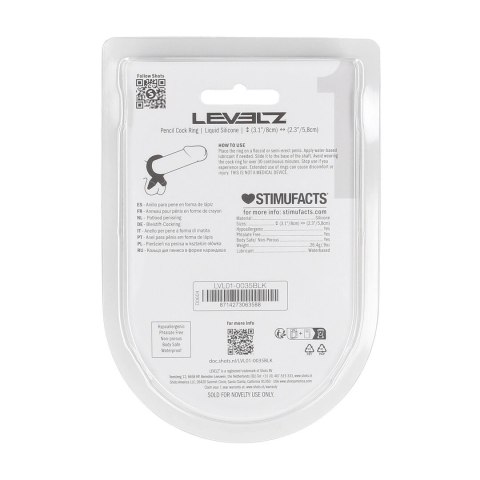 LEVELZ Pierścień Anatomiczny z Silikonu Liquid, Czarny, Elastyczny