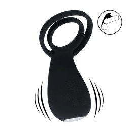 LEVELZ Pierścień Wibrujący Silikonowy z Nakładką Paw Stimulator Czarny