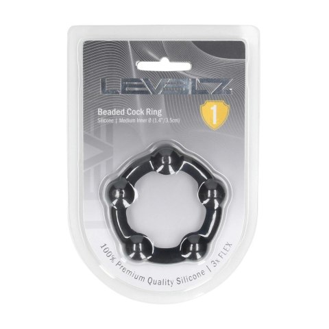 LEVELZ Pierścienie Silikonowe z Kulkami M 35mm Czarny