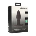 LEVELZ Plug silikonowy czarny - wibrujący model z rotacją i żebrowaniem