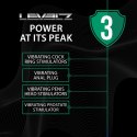 LEVELZ Plug silikonowy czarny - wibrujący model z rotacją i żebrowaniem