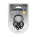 LEVELZ Potrojny Pierścień Intymny z Obciążeniem Liquid Silicone Czarny