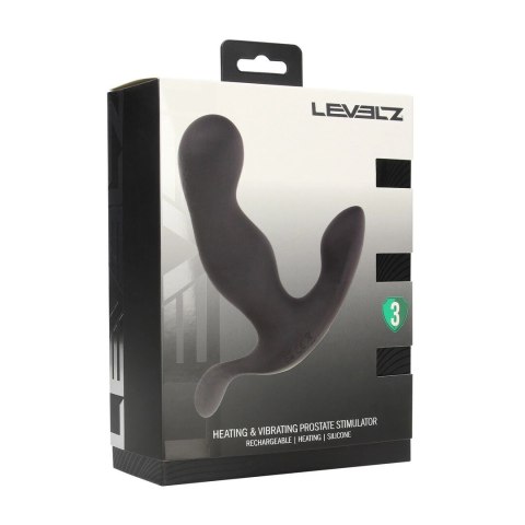 LEVELZ Prostatic Model Black - silikonowy aplikator z funkcją podgrzewania i wibracji