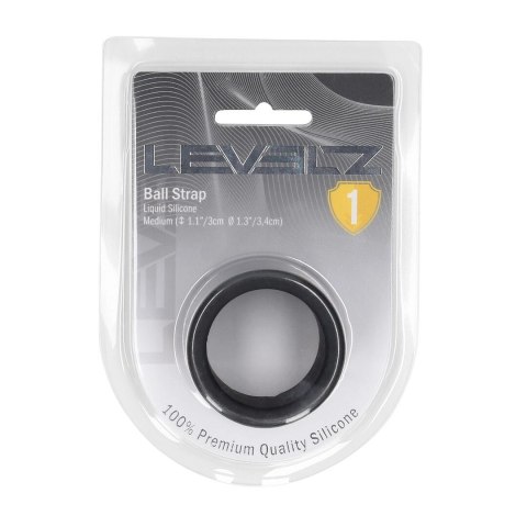 LEVELZ Silikonowy Pasek Anatomiczny M 34mm Czarny - Wytrzymały i Elastyczny